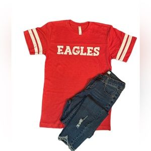 NEW! Eagles Striped Football Jersey Tee